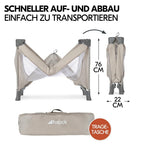 hauck Baby Reisebett Set Dream N Play mit extra Alvi Komfort Matratze und Moskitonetz - faltbares Kinder Babyreisebett mit Tasche - Beige
