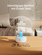 Dreo Luftbefeuchter für Schlafzimmer, kühler Nebel Luftbefeuchter für Haus und großen Raum, leiser Luftbefeuchter für Baby, Nachtlicht, ätherisches Diffusor, schnelle Ultraschall Luftbefeuchter
