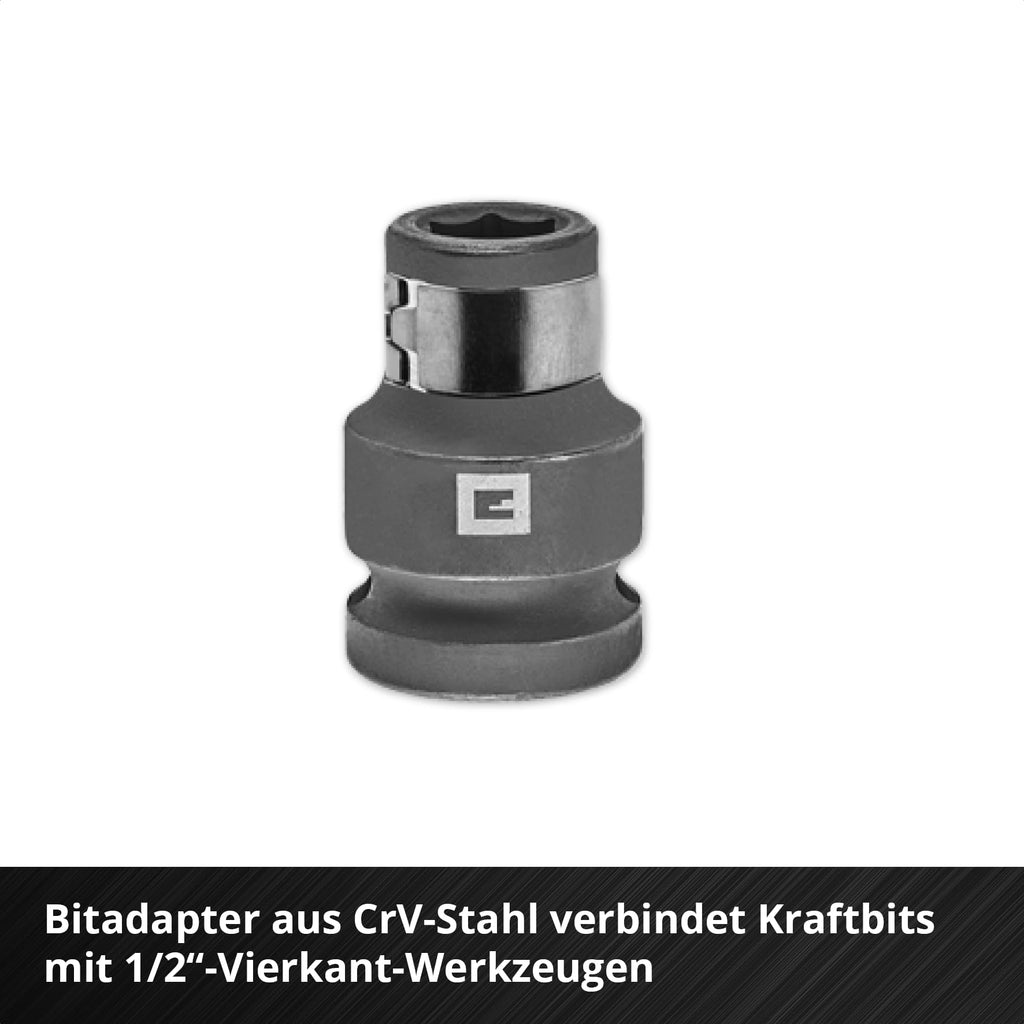 Original Einhell Impact Stecknuss-Set 32-tlg. (18x 30-mm-Kraftbits, 9x 40-mm-Stecknüsse, 3x 80-mm-Stecknüsse, S2- und CrMo-Stahl, Kunststoffhülse, KFZ-Bereich)