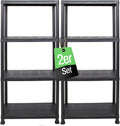 Schwerlastregal, 2er Set, Kellerregal, Lagerregal, Steckregal, 131 x 60 x 30 cm, jeweils bis 80 kg belastbar und 4 Ablagen
