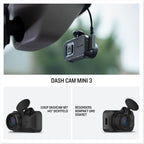Garmin Dash Cam™ Mini 3 - kleine Dash Cam mit 1.080p HD-Auflösung, 140° Bildwinkel, Garmin Clarity Polfilter und automatischer Unfallerkennung
