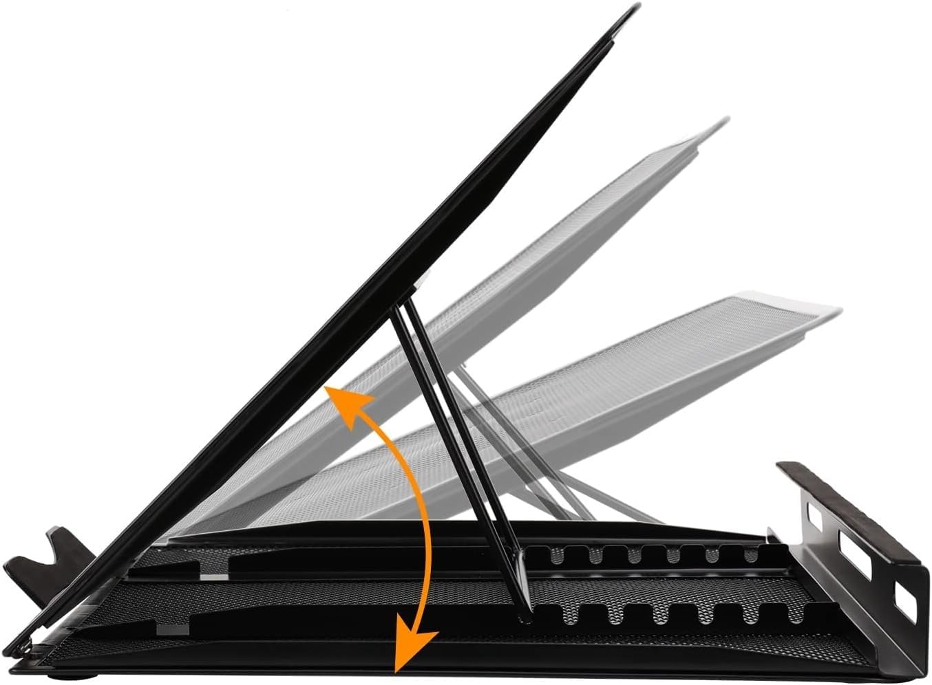 Amazon Basics Belüfteter, verstellbarer, ergonomischer Laptopständer, passend für ein Notebook bis 43,9 cm (17,3 Zoll), 33 x 28.7 x 18.5 cm, Schwarz