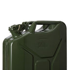Oxid7 2x Kraftstoffkanister 20 Liter aus Metall olivgrün | Benzin, Diesel & Bio-Ethanol geeignet | 20L Benzin-Kanister mit UN-Zulassung & Bauart geprüft