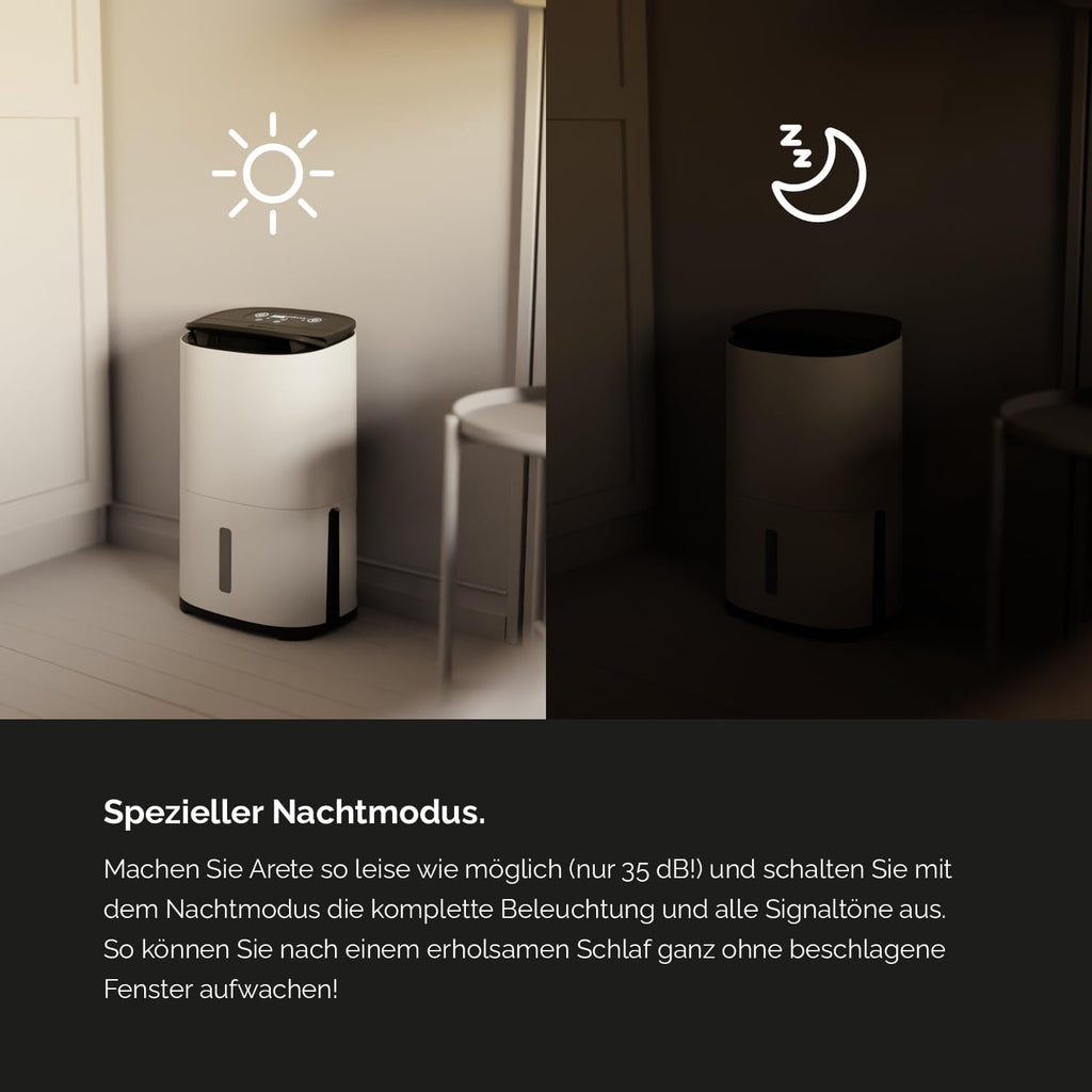 Meaco MeacoDry Arete® Two 12L Luftentfeuchter & HEPA-H13-Luftreiniger, Meaco-WLAN-App, intelligenter Feuchtigkeitsmodus, Wäschemodus, Stromsparmodus, leiser Modus, senkt Feuchtigkeit, 5 Jahre Garantie