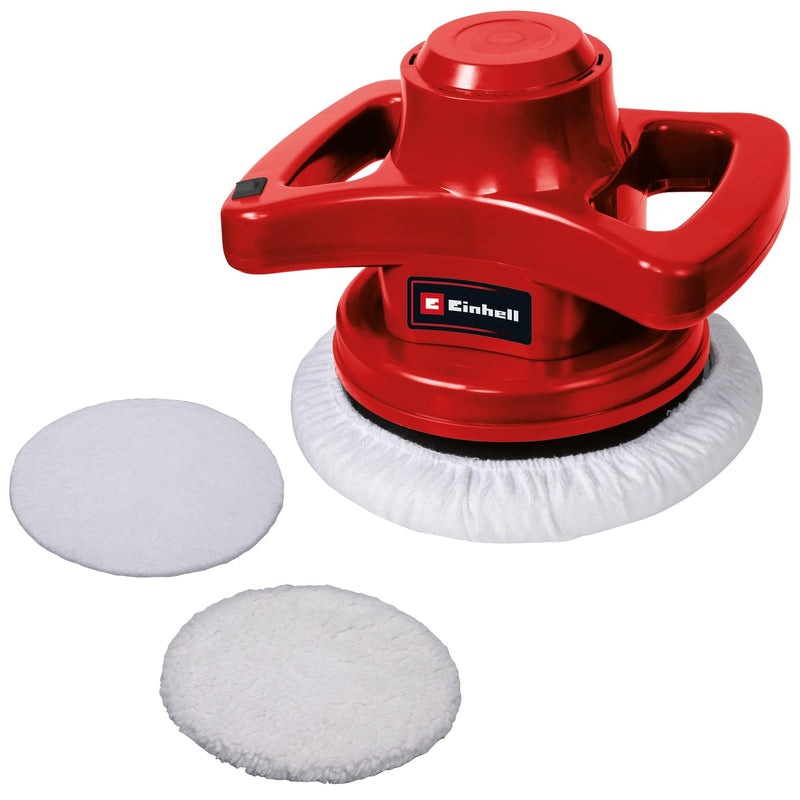 Einhell Auto Poliermaschine CC-PO 90, 90 W, Polierteller 240 mm, 3700 min-1, 1 Textil- und 1 Synthetik - Polierhaube, 1 Stück, 2093173