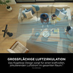 Shark TurboBlade Cool + Heat 2-in-1 Ventilator & Heizlüfter mit Thermo IQ, Fernbedienung & Oszillation | Flügelloser Turmventilator für Schnellheizung & Luftkühlung, Schwarz-Gold, TH200EU