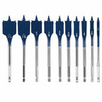 BOSCH Daredevil DSB5010 Standard Spaten-Bit-Set mit Vollkegelgewinde und Spurritze, Blau, 10-teilig