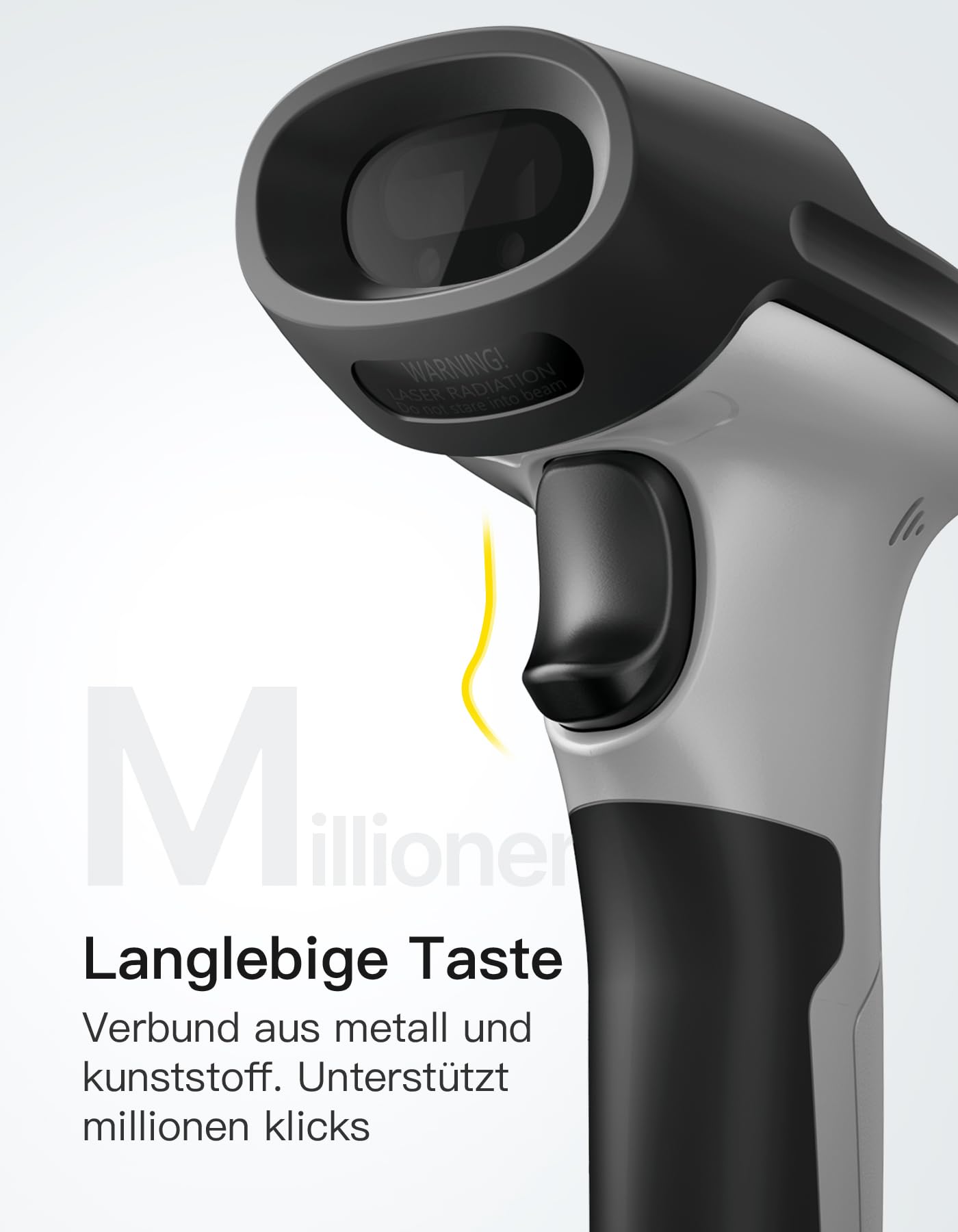 Inateck Barcode Scanner 2D Bluetooth, Kabellose QR Code Scanner, Wireless Handscanner mit AI APP & SDK, 1 Ladung 180 Tage Standby, Automatisches schnelles und präzises Scannen, BCST-72