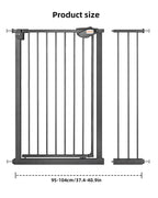 UBRAVOO Babygitter für Türen und Treppen, Höhe 100 cm, Sicherheits-Haustiergitter, Spannungstyp, automatische Schließung, hohe Ausführung, dreifache Verriegelung, offen (Breite: 95-104cm)