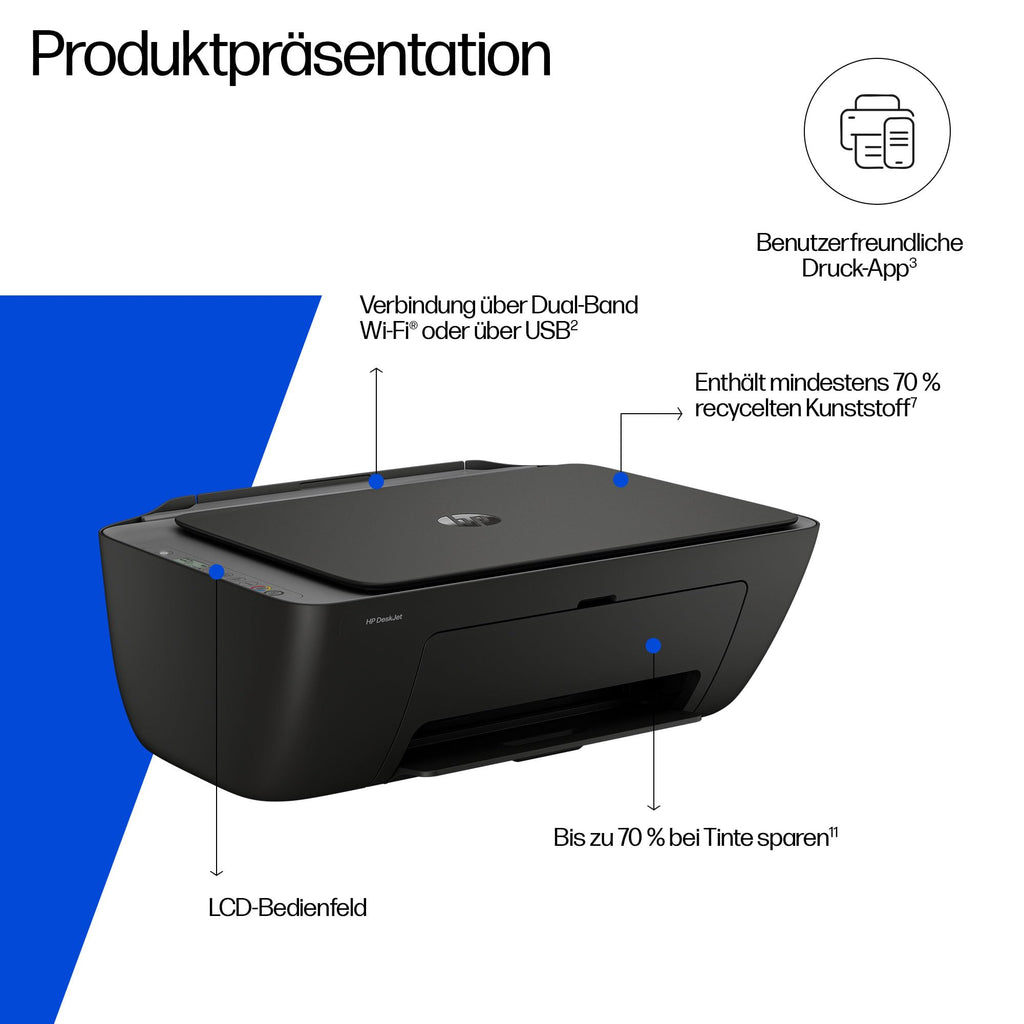 HP DeskJet 2920 Multifunktionsdrucker, 3 Monate gratis drucken Instant Ink inklusive, Drucker, Scanner, Kopierer, WLAN, USB 2.0