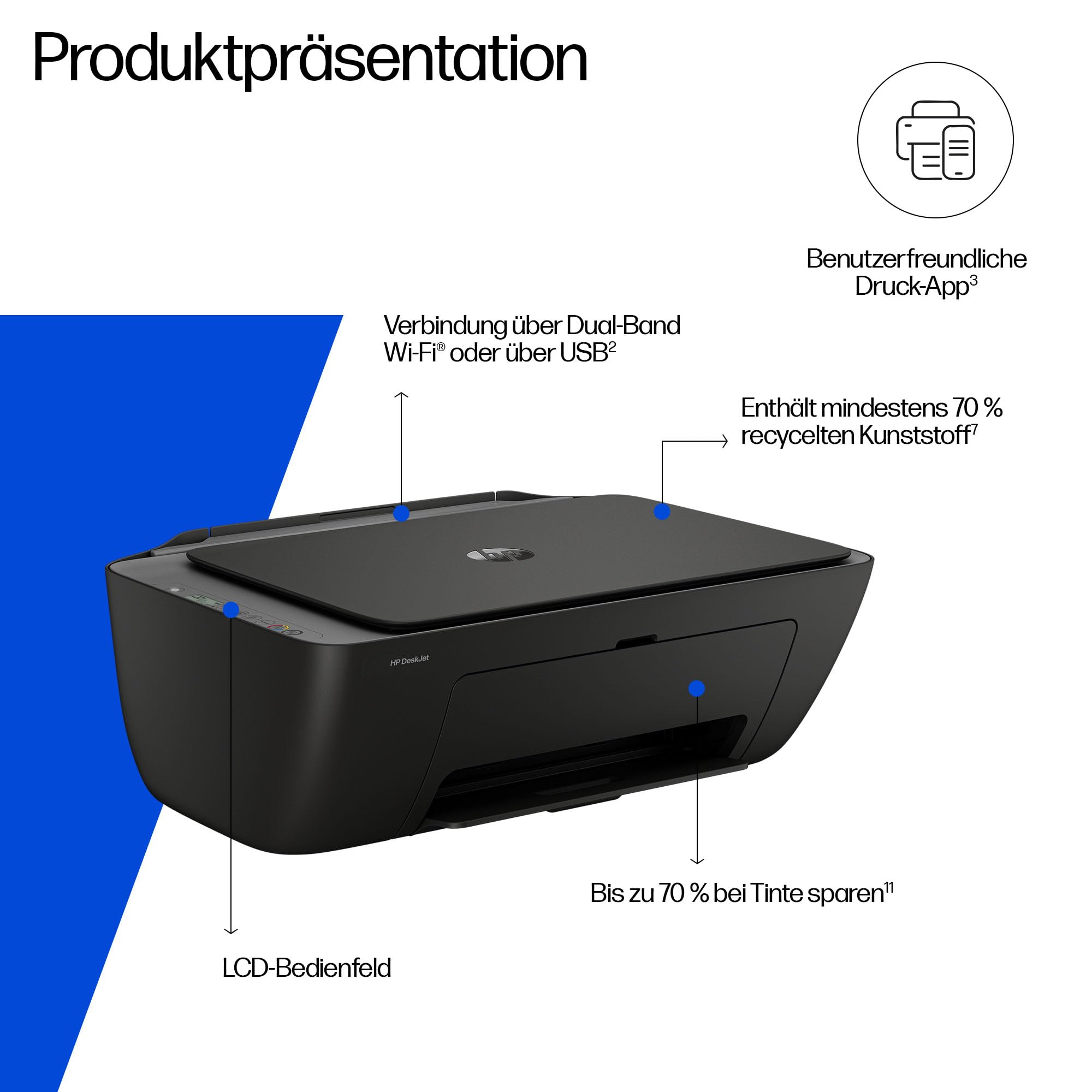 HP DeskJet 2920 Multifunktionsdrucker, 3 Monate gratis drucken Instant Ink inklusive, Drucker, Scanner, Kopierer, WLAN, USB 2.0
