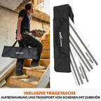 Evolution ST1400-G2 Führungsschiene Kreissägen Universal passend für die meisten Marken Makita, Metabo Bosch, Festool, 1,4m (2 x 700 mm ) Selbstausrichtende Verbindungsschienen, Endanschlag-Zubehör