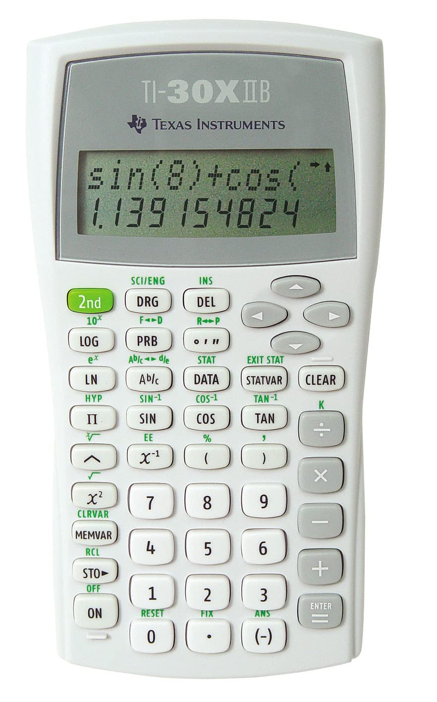 Texas Instruments TI-30 XIIB Schulrechner (zweizeilig, Batteriebetrieb) Weiß