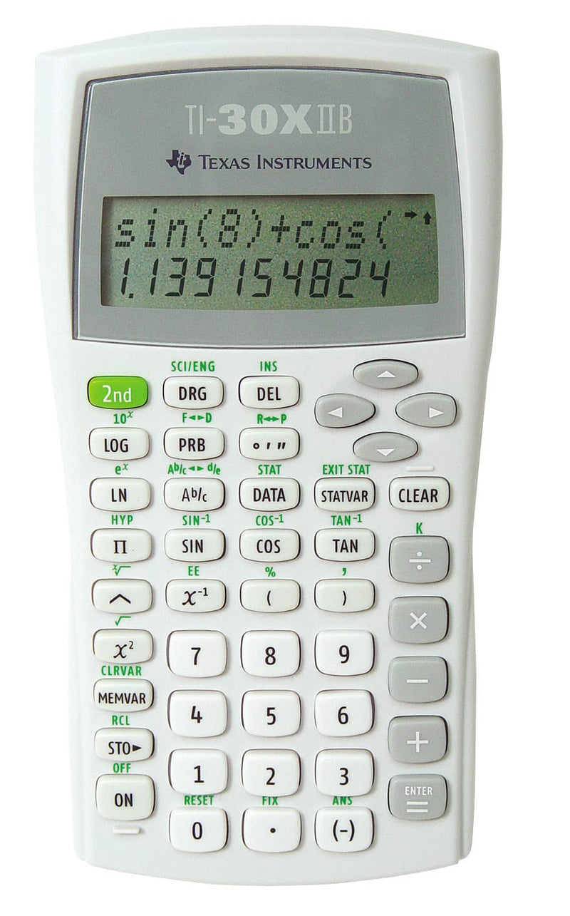 Texas Instruments TI-30 XIIB Schulrechner (zweizeilig, Batteriebetrieb) Weiß