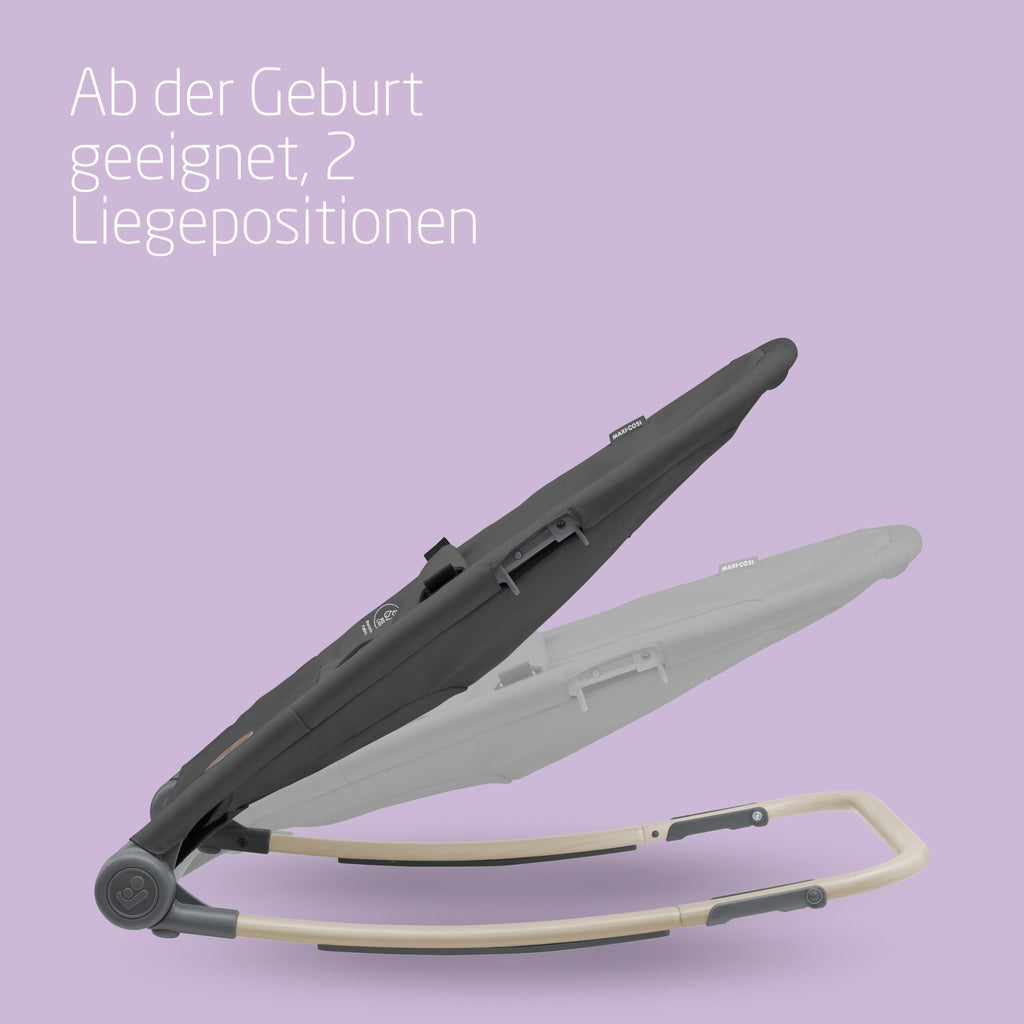 Maxi-Cosi Loa Babywippe, ultrakompakt zusammenklappbare, leichte, 2 Liegepositionen, tragbare, aus 100 % Recyclingmaterialien, 0 bis ca. 2 Jahre, 0–12 kg, Beyond Graphite
