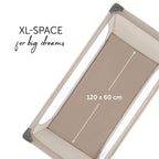 hauck Kinderreisebett Dream N Play ab Geburt bis 15 kg, Klein Zusammenklappbar inkl. Tragetasche und Faltboden, Liegefläche 120 x 60 cm (Beige)