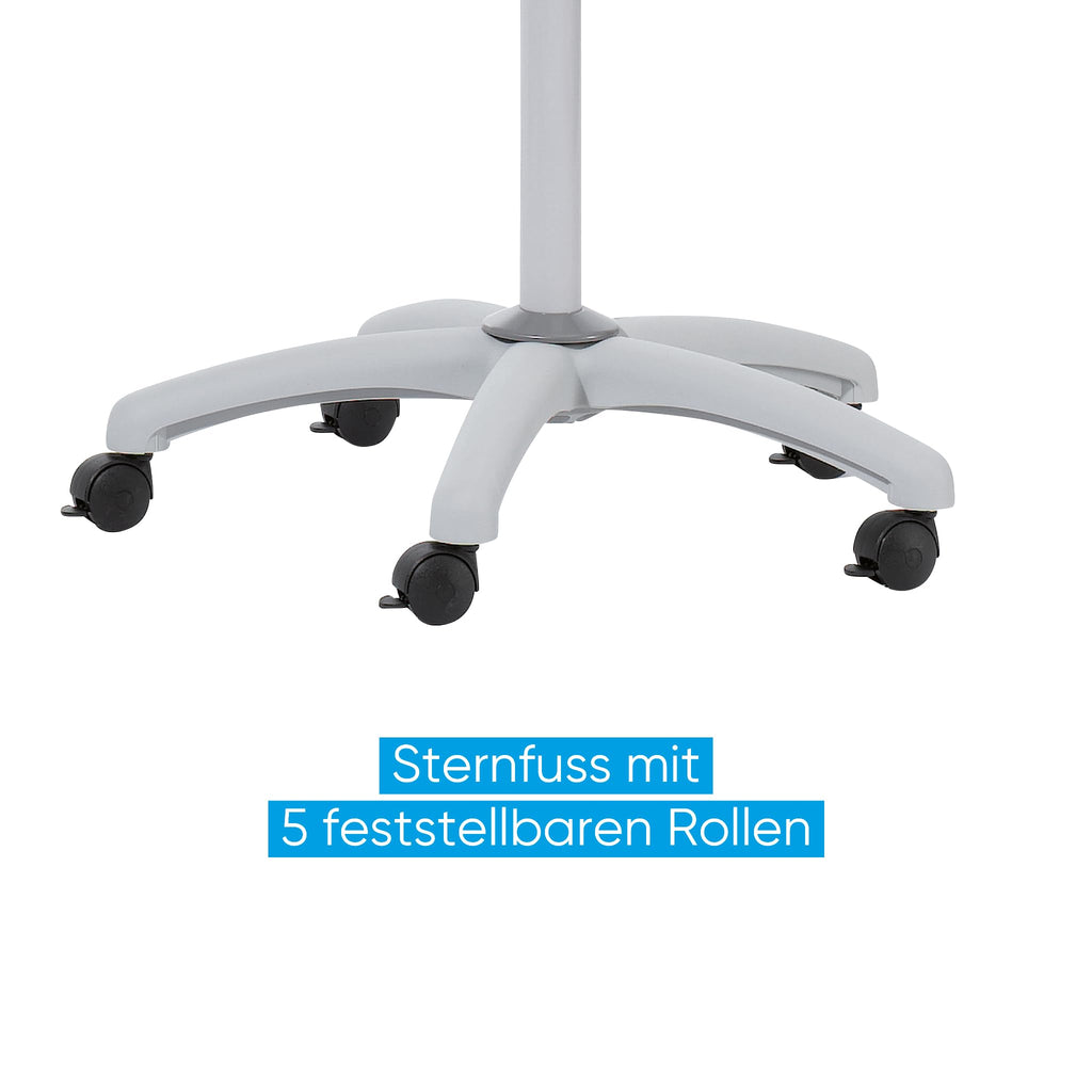 FRANKEN Flipchart, Beschreibbar, Magnetisch, Mobil, Mit Rollen, Whiteboard mit Ständer, Papierhalterung und Stifteablage, 68 x 105 cm, X-tra!Line Mobil, EL-FC31