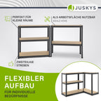 Juskys 8er-Set Lagerregal Basic 8X 180x90x40cm (HxBxT) - 7000 kg - 40 Böden - Schwerlastregal Steckregal Metall Kellerregal Regalsystem Regal - Grau