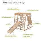 Giant bean 5-in-1 Montessori Kletterdreieck mit Kletterbogen und Rutsche, Holzdreieck für Kleinkinder ab 2-5, Indoor Kletterspielzeug, Regenbogen mit Griff (8 in 1)