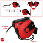 KS Tools Automatischer Druckluftschlauch-Aufroller, Schwarz/Rot, Ø 10 mm x 15 m