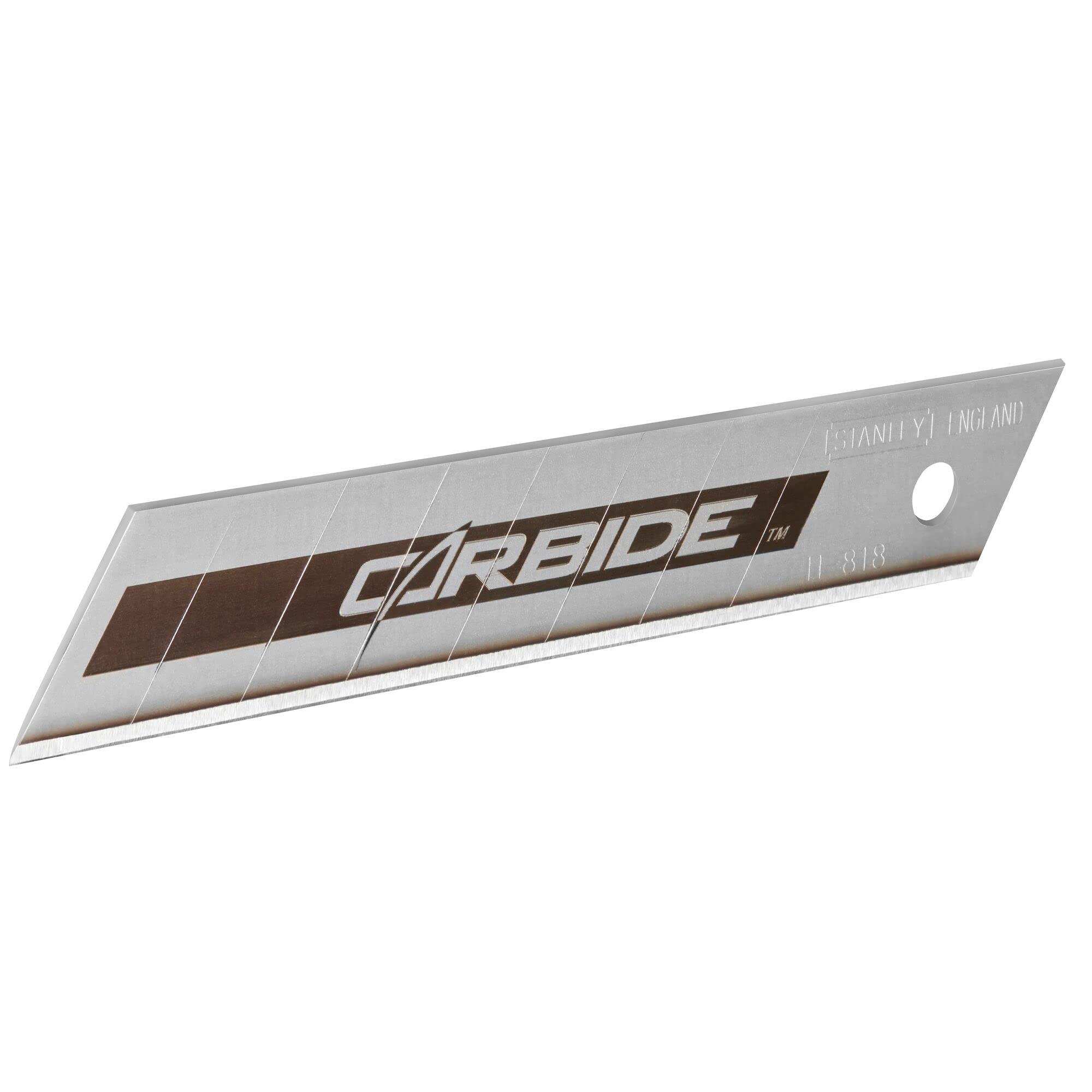 Stanley FatMax Pro Carbide Abbrechklingen STHT8-11818 (18mm, Ersatzklingen für Cuttermesser, langlebige wolframcarbid-beschichtete Schneidkante, ideal zum Schneiden von Karton & Kunststoff, 50 Stück)