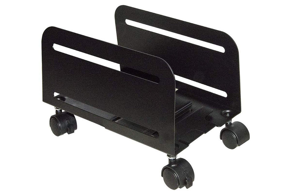 LINK LKSUPF Verstellbarer Rollwagen von 11,9 cm bis 20,9 cm für PC oder Aktenvernichter Farbe Schwarz aus Metall mit Rädern