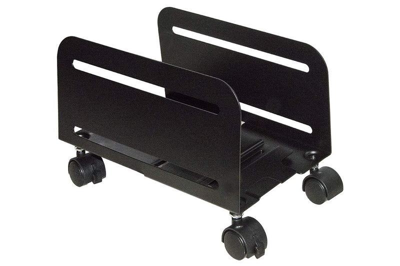 LINK LKSUPF Verstellbarer Rollwagen von 11,9 cm bis 20,9 cm für PC oder Aktenvernichter Farbe Schwarz aus Metall mit Rädern