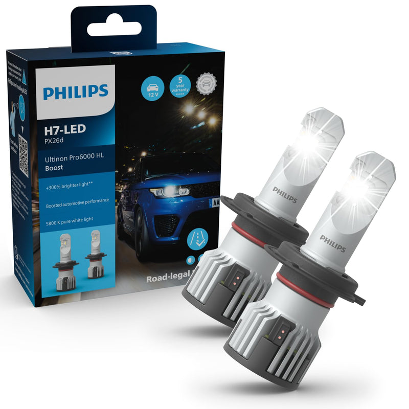Philips Ultinon Pro6000 Boost H7 LED Scheinwerferlampe Straßenzulassung Autoenthusiasten