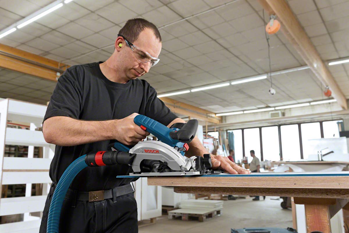 Bosch Professional 18V System Akku Kreissäge GKS 18V-57 G (kompatibel mit Führungsschiene, Schnitttiefe: 57 mm, inkl. 2x 4.0Ah Akku, SchnelSchnellladegerät GAL 18V-40, 1x Kreissägeblatt, L-BOXX)