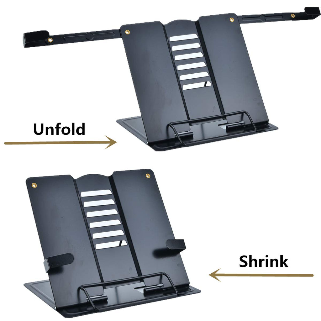 Citmage Schreibtisch Buchständer Dokumentenhalter Heavy Duty Metall Leseständer Schwarz für Buch Magazin Menü iPad Musik Note Sprache Entwurf mit 6 verstellbaren Positionen (Upgrade Edition)