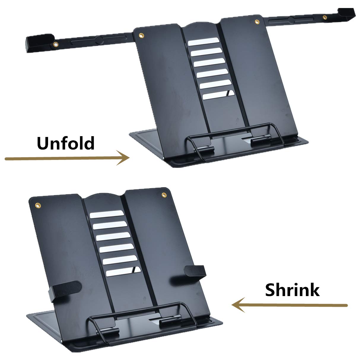 Citmage Schreibtisch Buchständer Dokumentenhalter Heavy Duty Metall Leseständer Schwarz für Buch Magazin Menü iPad Musik Note Sprache Entwurf mit 6 verstellbaren Positionen (Upgrade Edition)