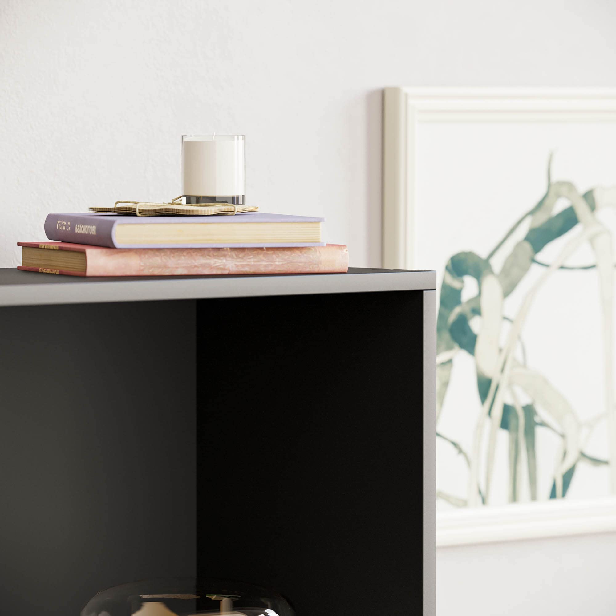 Vida Designs Cambridge Bücherregal mit 3 Ebenen, mittelhoch, schwarz, Holz-Regaleinheit für Büro, Wohnzimmermöbel, 24 x 60 x 108 cm