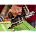 WORX WX822 Akku Detailschleifer 20V - Elektrische 20V Schleifmaschine für Holzmöbel, Türen, Ecken und Kanten - Schleifen mit Staubfangsack - PowerShare kompatibel - mit Akku & Ladegerät