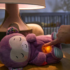 Fisher-Price Baby-Spielzeug Lila Schlummer-Affe, tragbare Plüsch-Spieluhr mit Atembewegungen und Lichtern für Neugeborene ab einem Alter von 0 Monaten, JLH41