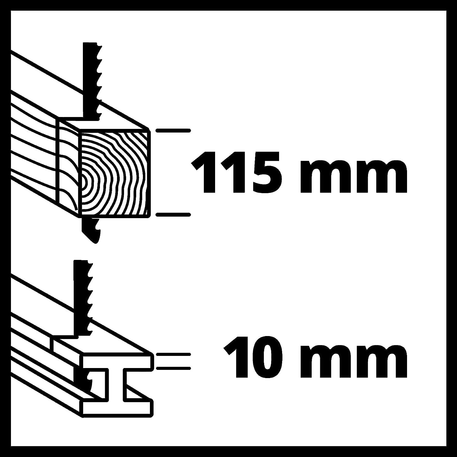 Einhell Universalsäge TC-AP 690 E (690 W, Hubhöhe 20 mm, max. Leerlaufdrehzahl 2.800 min-1, Schnitttiefe 115 mm in Holz)