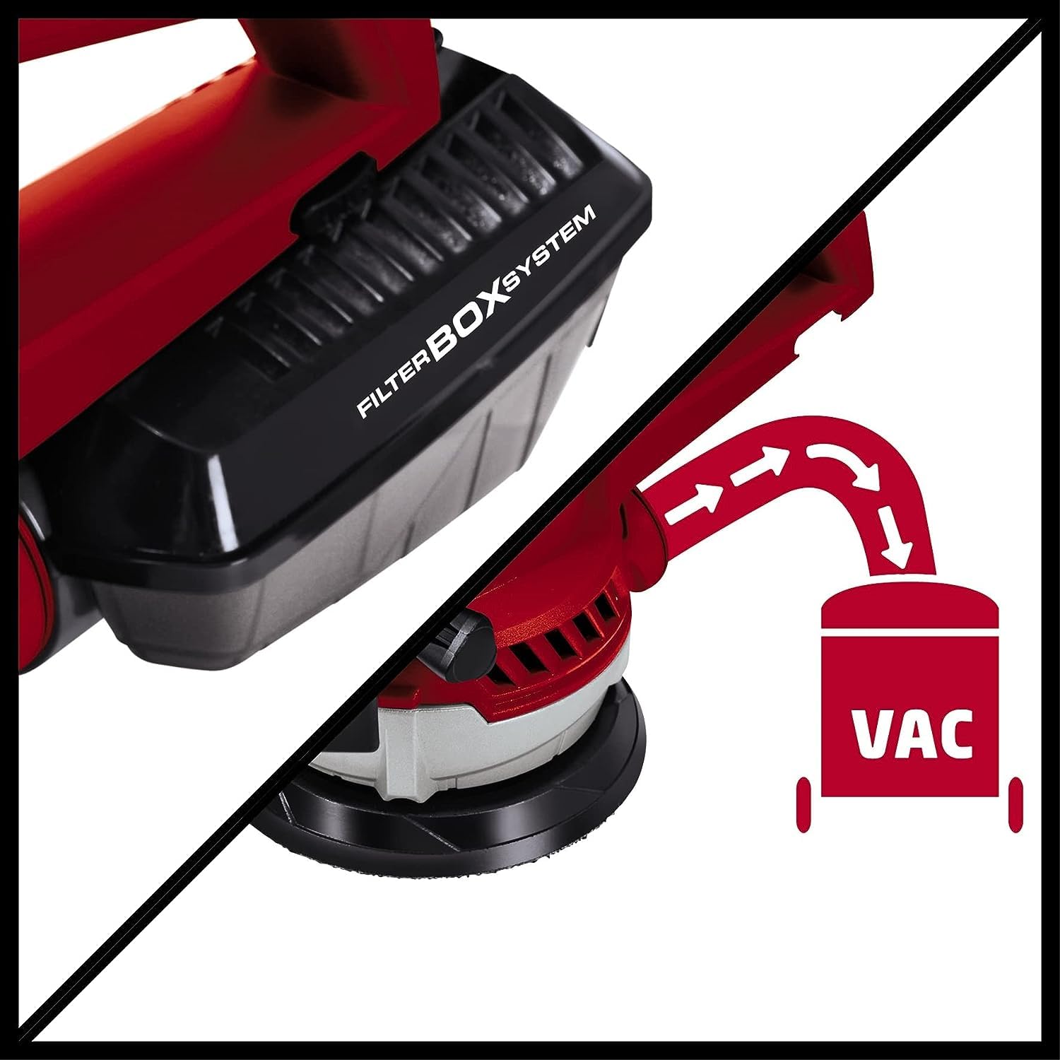 Einhell Exzenterschleifer TE-RS 40 E (400W, 12.000-24.000 1/min Schwingzahl, 125mm Scheiben-ø, aktive Staubabsaugung, Filterbox)