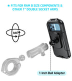 iMESTOU wasserdichte Motorrad Telefonhalterung IP66 mit 2,5 cm Kugelkopf 360° Drehbar Passend für RAM B Größe Zubehör, Geeignet für 5,5"-6,8" Smartphones mit max. Dicke 1,1 cm (Größe L)
