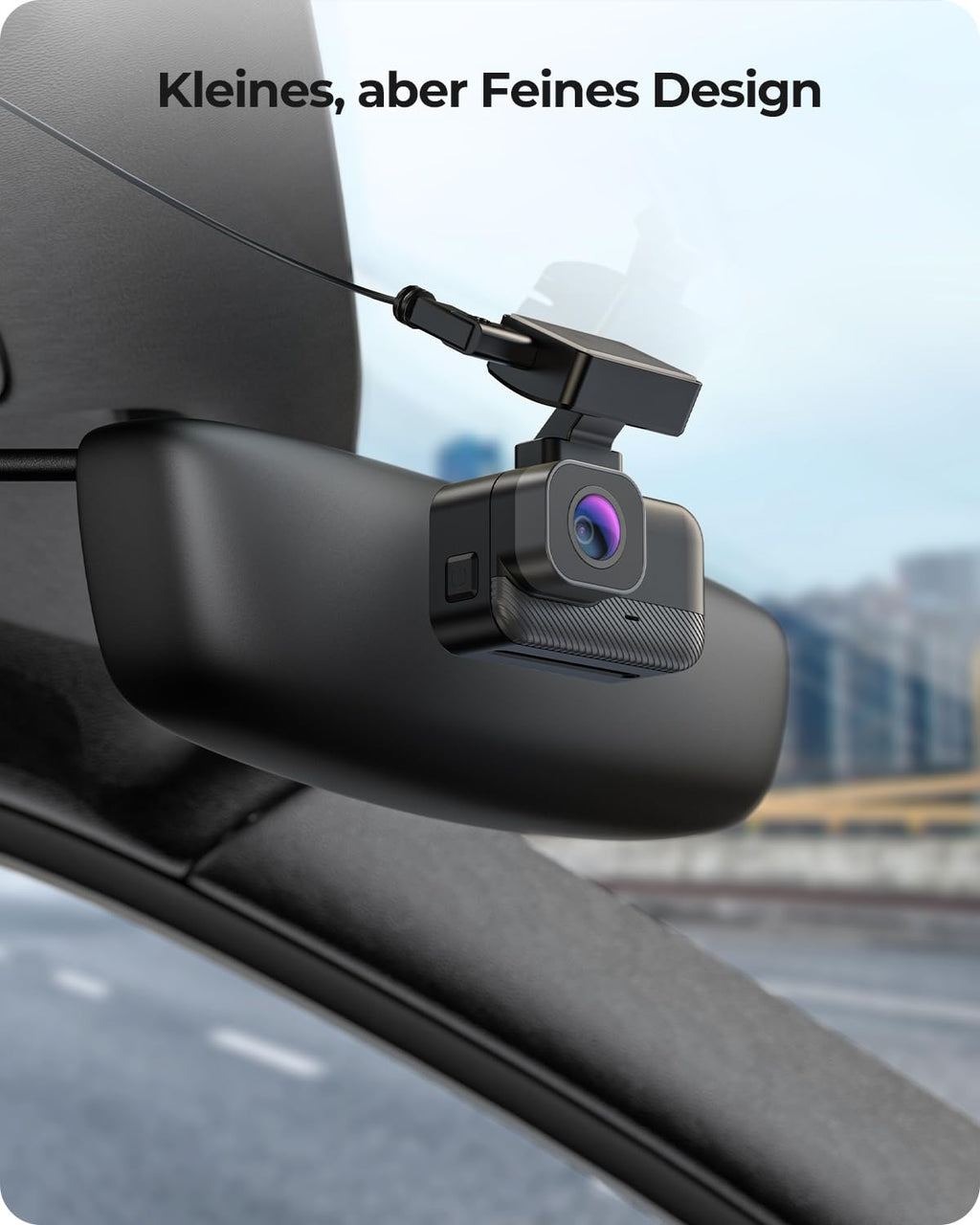 Krunia 2K WiFi Mini Dashcam Auto, Frontkamera mit App, CPL-Unterstützung, Externes GPS, WDR-Nachtsicht, 24Std Parküberwachung, Magnethalterung, Superkondensator, 170° Weitwinkel Kamera