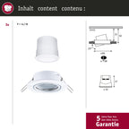 Paulmann 92466 LED Einbauleuchte Base Smart Home Zigbee Basisset schwenkbar rund 230V 3x4,9W 3x420lm dimmbar 90mm Weiß Metall RGBW+