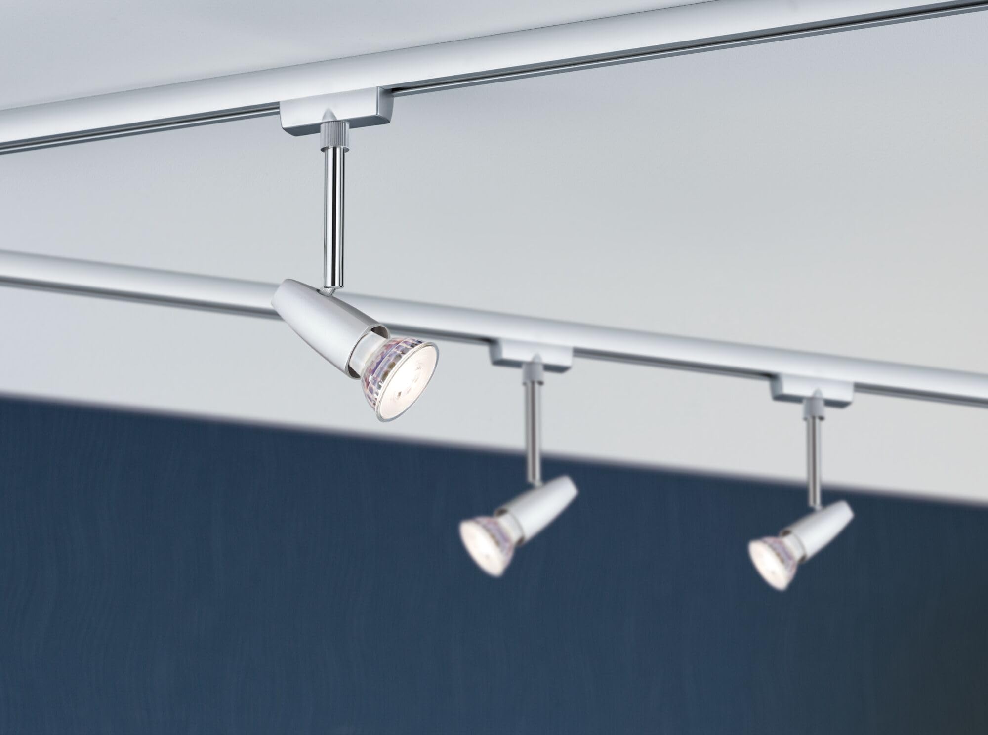Paulmann 95459 URail Schienensystem Set Barelli max 3x10W GU10 Chrom matt/Chrom 230V 1m Schienensystem Schienenleuchte Deckenbeleuchtung