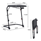 MEUBLE Cosy Kleiner Klappbarer Laptoptisch Höhenverstellbar Schreibtisch Beistelltisch Ohne Montage Sofatisch Neigbar Computertische Betttisch Pflegebett, Schwarz