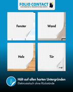Folio Contact Flipchart Folie – elektrostatisch haftend, kariert, haftet ohne Kleber auf glatten Flächen, repositionierbar – 60 × 80 cm