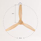 CREATE / WINDCALM M/Deckenventilator ABS Weiß Hellesholzflügel-Optik mit WLAN und Fernbedienung/Leise, 40W, Ø132cm, 6 Geschwindigkeiten, Timer von 1 bis 4 Std., DC-Motor, Sommer-Winterbetrieb