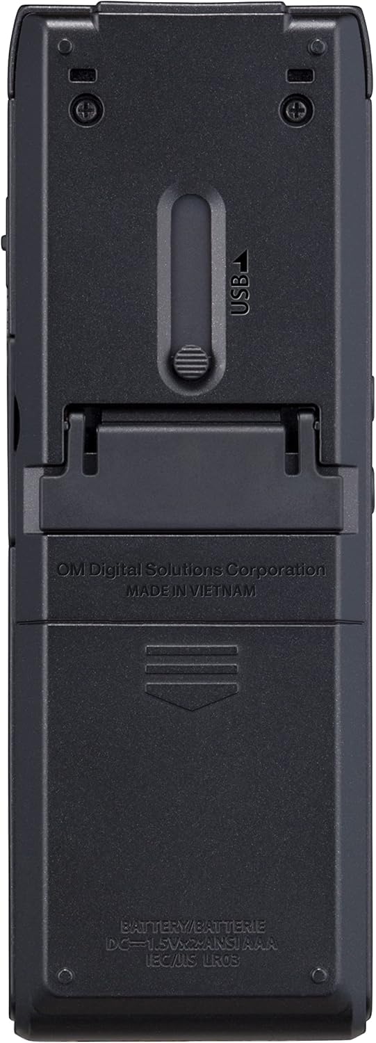 OM SYSTEM WS-882 hochwertiger digitaler Voice Recorder mit Stereomikrofonen, 6 Aufnahmemodi, Direkt-USB, eingebautem Ständer, 4 GB interner Speicher, Silber