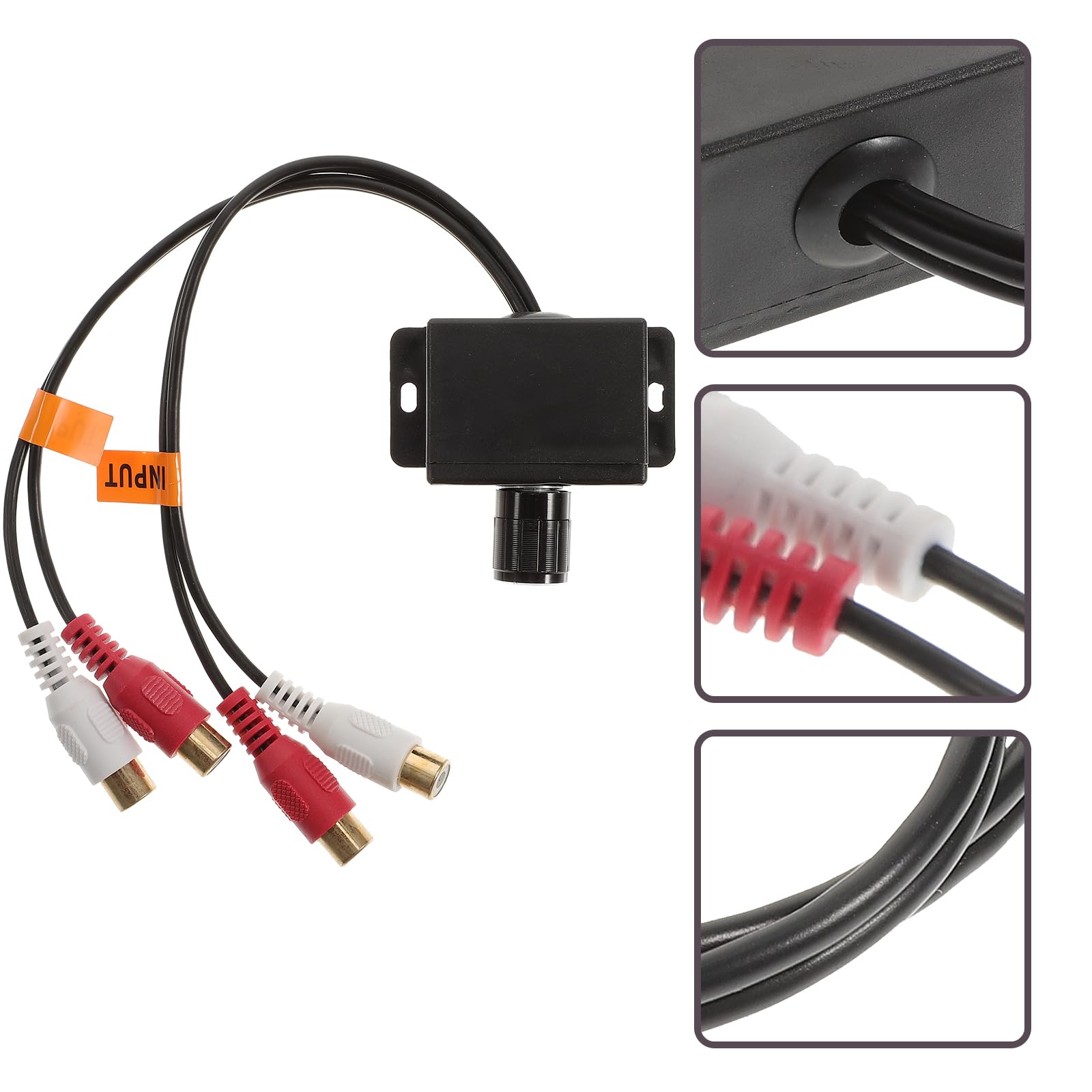 WINOMO Auto Volume Control Knob Remote Verstärker Level Bass Audio Lautstärkeregler mit 2 Cinchstecker endstufe Auto