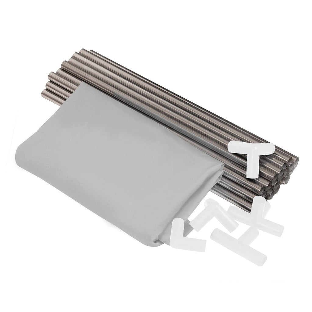 Selonis Laufstall Mit Korb Und 900 Bälle Laufgitter Für Kinder, Grau:Weiß/Grau/Puderrosa