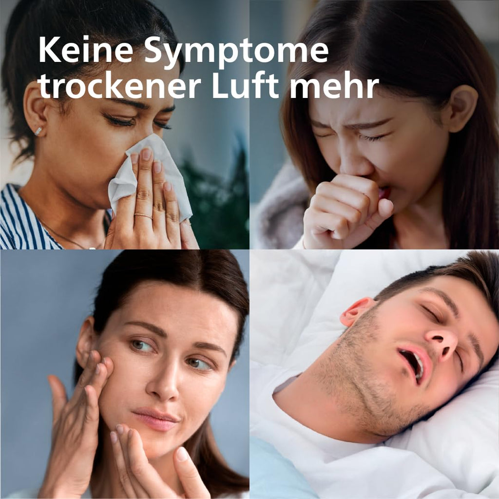 Philips Smart Humidifier - kompakt und dennoch leistungsstark mit himmelhohem Nebel, Aromatherapie, leise mit Schlaffunktion und Nachtlicht, für (Schlaf-) Räume bis zu 41m² (HU1510/03)