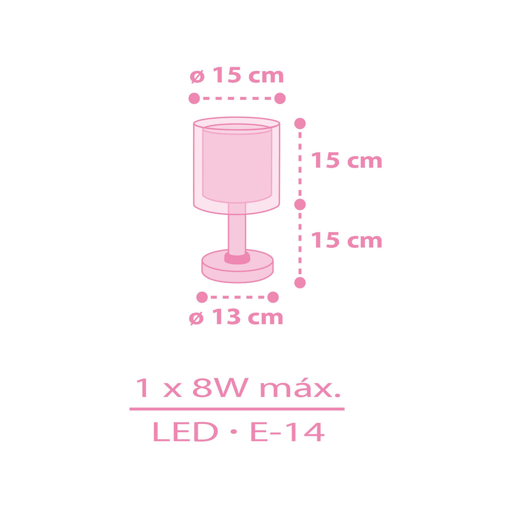 Dalber Kinder Tischlampe Nachttischlampe kinderzimmer Einhörner Tiere Unicorns, Kinderzimmer, Nachttischlampe, 41591, E14, Rosa