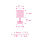 Dalber Kinder Tischlampe Nachttischlampe kinderzimmer Einhörner Tiere Unicorns, Kinderzimmer, Nachttischlampe, 41591, E14, Rosa
