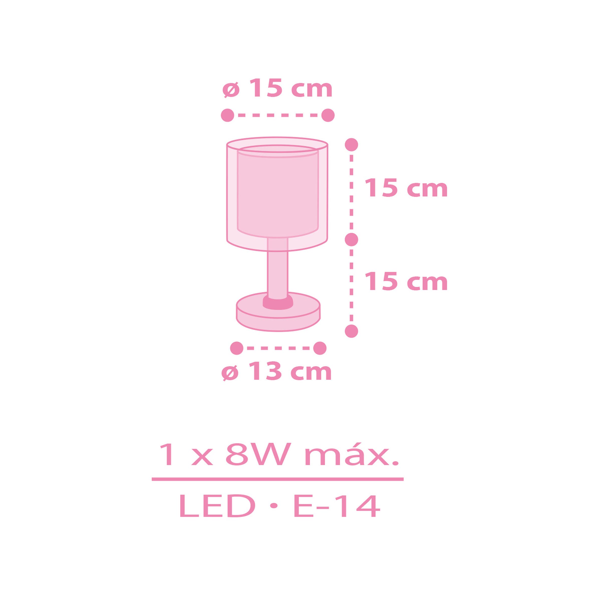 Dalber Kinder Tischlampe Nachttischlampe kinderzimmer Einhörner Tiere Unicorns, Kinderzimmer, Nachttischlampe, 41591, E14, Rosa